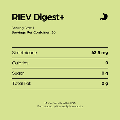 RIEV Digest+ Strips Nutrition