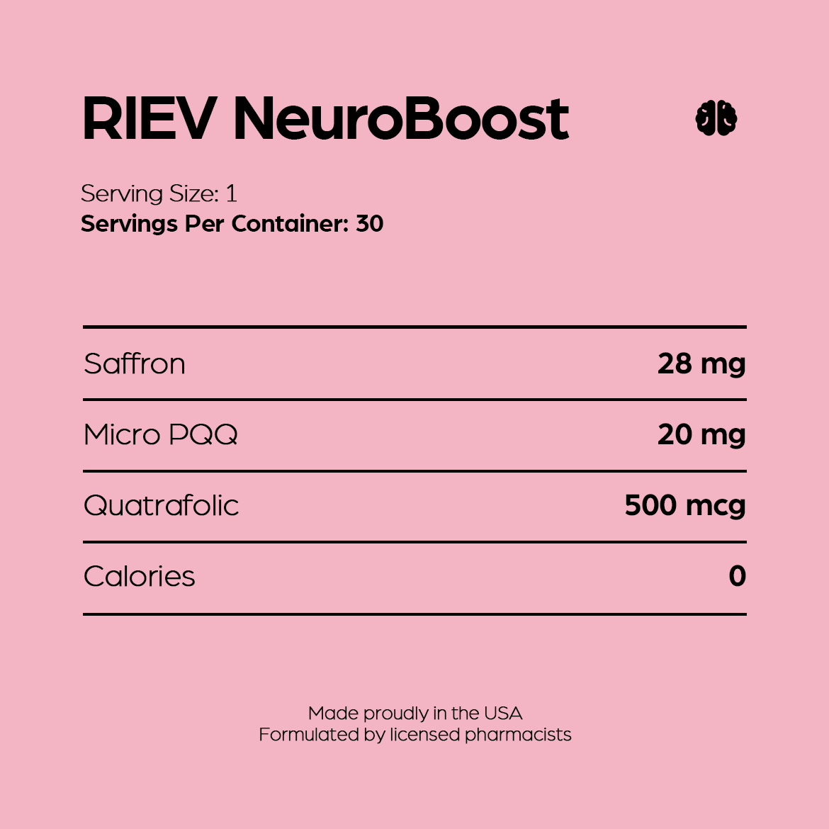 RIEV NeuroBoost Gummies Nutrition