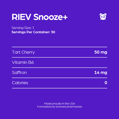 RIEV Snooze+ Strips Nutrition